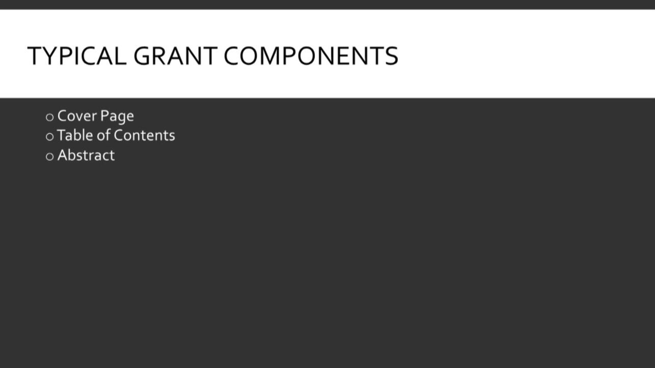 Typical Grant Components Intro